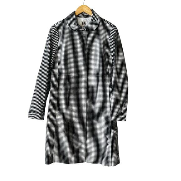 Anne Klein Black Whute Gingham Long Line Jacket Size M Medium - Picture 2 of 9